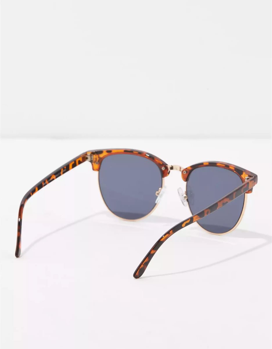 Lunettes de Soleil American Eagle AEO Classiche Tortoise Clubmaster Multicolore Femme | EAI-29917313